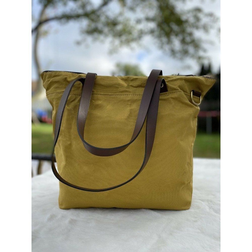 R.Riveter Military Spouse Designed And Crafted Mixed Media Tote- Ada Golden Hour